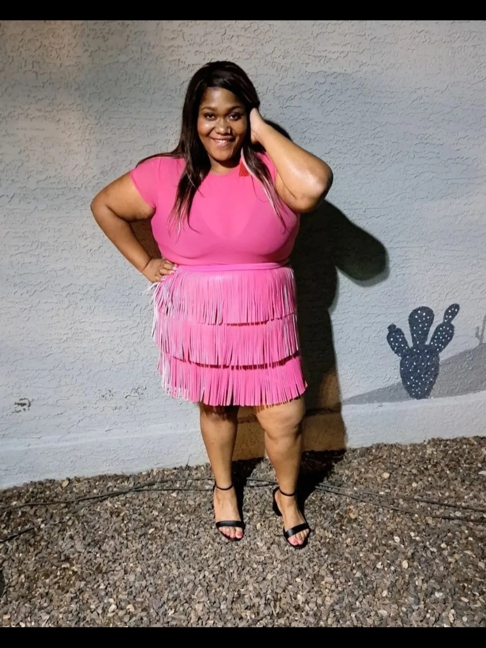 Pink Fringe skirt